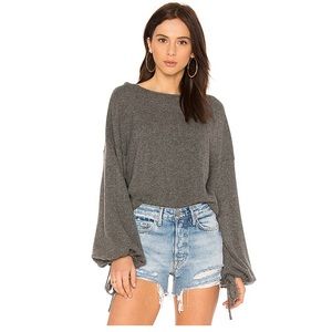 VINCE scrunch sleeve crop hoodie sweater